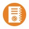Directory book, notepad icon. Rounded orange color design