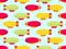 Dirigible seamless pattern. Colorful airships. Background for fabric. Vector