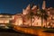 Diriyah old town walls illuminated at night, Riyadh, Saudi Arabia