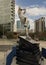 `Dirk Nowitzki` statue by Omri Amrany in front of the American Airlines Center in Dallas, Texas.