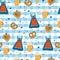 Dirndl dress Oktoberfest seamless vector pattern.