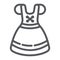 Dirndl line icon, clothes and austria, oktoberfest dress sign, vector graphics, a linear pattern on a white background.