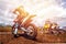 Dirt bike extreme trick - jump on motocross