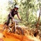 Dirt biking through mud