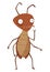 Dirt cockroach. Funny brown beetle. Adorable parasit, wildlife sticker. Cartoon insect pest vector illustration