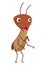 Dirt cockroach. Funny brown beetle. Adorable parasit, wildlife sticker. Cartoon insect pest vector illustration