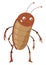 Dirt cockroach. Funny brown beetle. Adorable parasit, wildlife sticker. Cartoon insect pest vector illustration