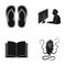 Dirt, infection, hygiene and other web icon in black style.work, education, microbes icons in set collection.