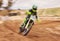 Dirt, motion blur and motorbike cycling for sports, agile driving and off road adventure for speed, power or performance