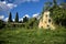 Dirt path next to an abandoned fortification