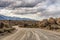 Dirt road into Alabama Hills in California, USA