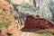Dirt road in ancient canyon in northern Azerbaijan. Nature wallpaper