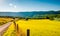 Dirt road and farm in the Shenandoah Valley, Virginia.