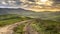 Dirt road in tranquil landscape Tuscany