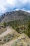 A dirt road twists into the mountains near Spences Bridge, British Columbia, Canada