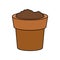 dirt or soil in pot icon image