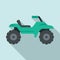 Dirt tire quad bike icon, flat style