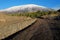 Dirt Track To The Volcano Etna Snow Covered, Sicily