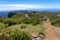 Dirt trail for pedestrian access to the top of Pico do Areiro mountain in Funchal, Madeira island.