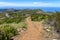 Dirt trail for pedestrian access to the top of Pico do Areiro mountain in Funchal, Madeira island.