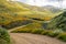 Dirt trail through Walker Canyon in Lake Elsinore during the poppy wildflower superbloom