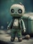 A dirty abandoned toy plush doll, apocalyptic style theme.