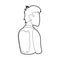 Dirty back of a boy joke icon, outline style