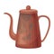 Dirty Ceramic Tea Kettle for Washing Up Vector Illustration