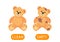 Dirty and clean teddy bear plush toys. concept of children learning opposite adjectives clean and dirty