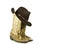 Dirty cowboy boots and hat isolated