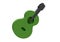 Dirty Green color guitar icon 3d illustration, minimal 3d render illustration