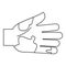 Dirty hand icon, outline style