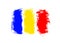Dirty hand painted flag of Romania