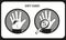 Dirty Hands. Hand Hygiene. Black & White Flat Vector Icons.