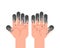 Dirty hands isolated. Fingers in mud. vector illustration