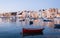 Dirty Kalkara Bay with waterfront, harbour and skyline