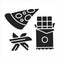 Dirty keto black glyph icon. Lazy keto. Allows for highly processed and packaged foods. Pictogram for web page, mobile