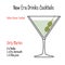 Dirty martini alcoholic cocktail vector illustration recipe isolated