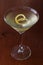 Dirty martini with a lemon twist