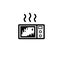 Dirty microwave line icon. Clipart image