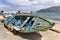 Dirty old weathered broken boats on La Graciosa