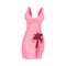 Dirty pink women dress. Vector illustration on a white background.