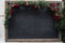 Dirty school blackboard. Christmas empty black mock-up