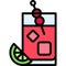 Dirty Shirley Cocktail icon, Alcoholic mixed drink vector