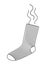 Dirty smelly sock line icon sign vector illustration