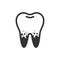 Dirty spoted tooth, cute vector icon illustration