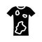 Dirty t-shirt clothes glyph icon vector illustration