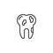 Dirty tooth line icon