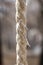 Dirty two-strand twisted natural fiber rope
