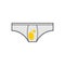 Dirty underwear from urine. filthy underclothes feces. Vector il
